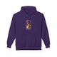 Sweat à capuche violet pour femme avec un motif floral et l'inscription Créée avec un objectif.