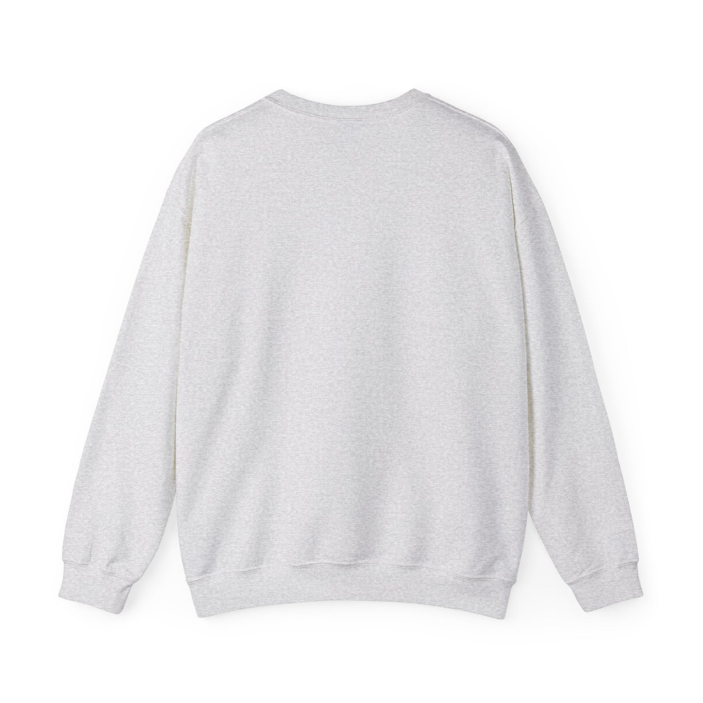 Sweat-shirt gris chiné à col rond pour homme, présenté de dos sur un fond blanc.