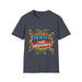 T-shirt gris foncé pour homme avec un motif style bande dessinée Jésus est mon superhéros.