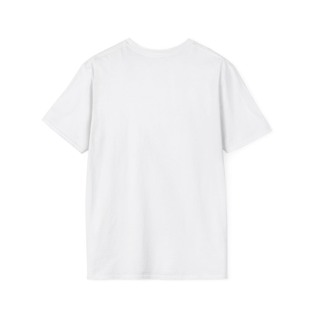 T-shirt blanc pour femme à manches courtes et col rond, présenté de dos sur fond blanc.