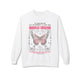 Sweatshirt blanc femme avec papillon et verset biblique 2 Corinthiens 5:17 en français.