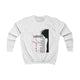 Sweatshirt blanc pour enfant avec une illustration de Jésus et des inscriptions religieuses.