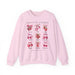 Sweat-shirt rose pâle illustré de fruits et de nœuds avec le texte Fruit de l'Esprit.