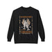 Sweatshirt noir pour femme avec une illustration de pains et de poissons et le texte Les Maths de Dieu.