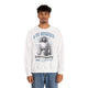 Sweatshirt blanc pour homme avec illustration vintage de Jésus et texte Il Est Ressuscité.