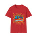 T-shirt rouge pour homme avec une illustration style bande dessinée Jésus est mon superhéros.