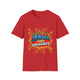 T-shirt rouge pour homme avec une illustration style bande dessinée Jésus est mon superhéros.