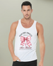 Débardeur blanc pour homme avec un motif de nœud rose, une croix et le texte Mais Dieu Prouve.