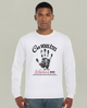 T-shirt blanc manches longues pour homme avec empreinte de main et texte biblique Éphésiens 2:10.
