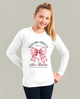 Sweat blanc enfant avec nœud vichy rose et texte biblique Mais Dieu Prouve Son Amour.