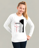 Sweat blanc enfant Jésus il est mon Dieu avec silhouette couronne d'épines et texte religieux.