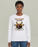 T-shirt blanc manches longues femme avec cerf et texte biblique Psaume 42:2.