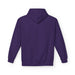 Vue arrière d'un sweat à capuche violet pour femme avec une coupe décontractée.
