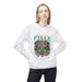 Sweatshirt blanc femme Fille du Roi avec illustration de chevalier et message chrétien.