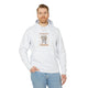 Sweat à capuche blanc pour homme avec motif chrétien Les Maths de Dieu, coupe régulière.