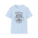 T-shirt bleu clair pour homme avec une illustration d'arbre et le texte Enraciné en Christ.