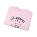Sweatshirt rose pour femme avec l'inscription Car vous êtes et une empreinte de main imprimée.