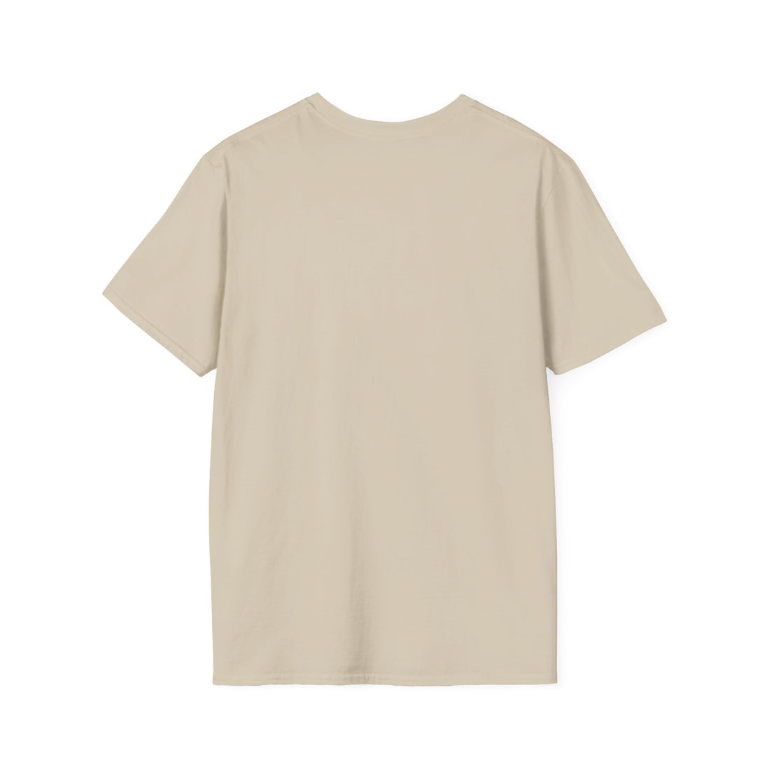 T-shirt femme beige à manches courtes en coton uni vu de dos.