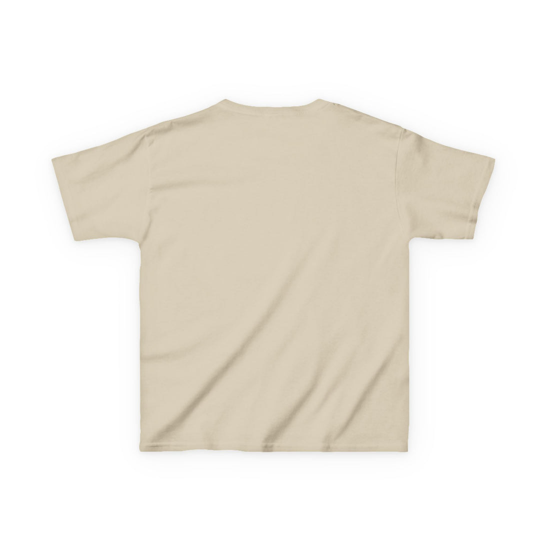 T-shirt pour enfant de couleur beige vu de dos, en coton uni.