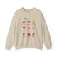 Sweat-shirt beige à col rond orné d'un motif de feuilles d'automne et de textes bibliques.