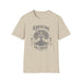 T-shirt beige pour femme avec une illustration d'arbre et le texte Enraciné en Christ.