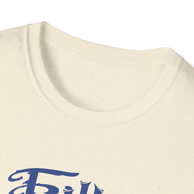 T-shirt pour femme en coton chiné beige avec un col rond côtelé.