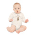 Body bébé blanc manches longues personnalisé David, Héros de la Bible, en coton bio.