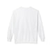 Sweatshirt blanc pour femme à coupe décontractée et manches longues.