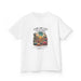 T-shirt blanc pour enfant avec une illustration de cactus et un texte biblique en français.