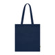 Tote bag en coton biologique bleu marine avec de longues anses pour un porté épaule.