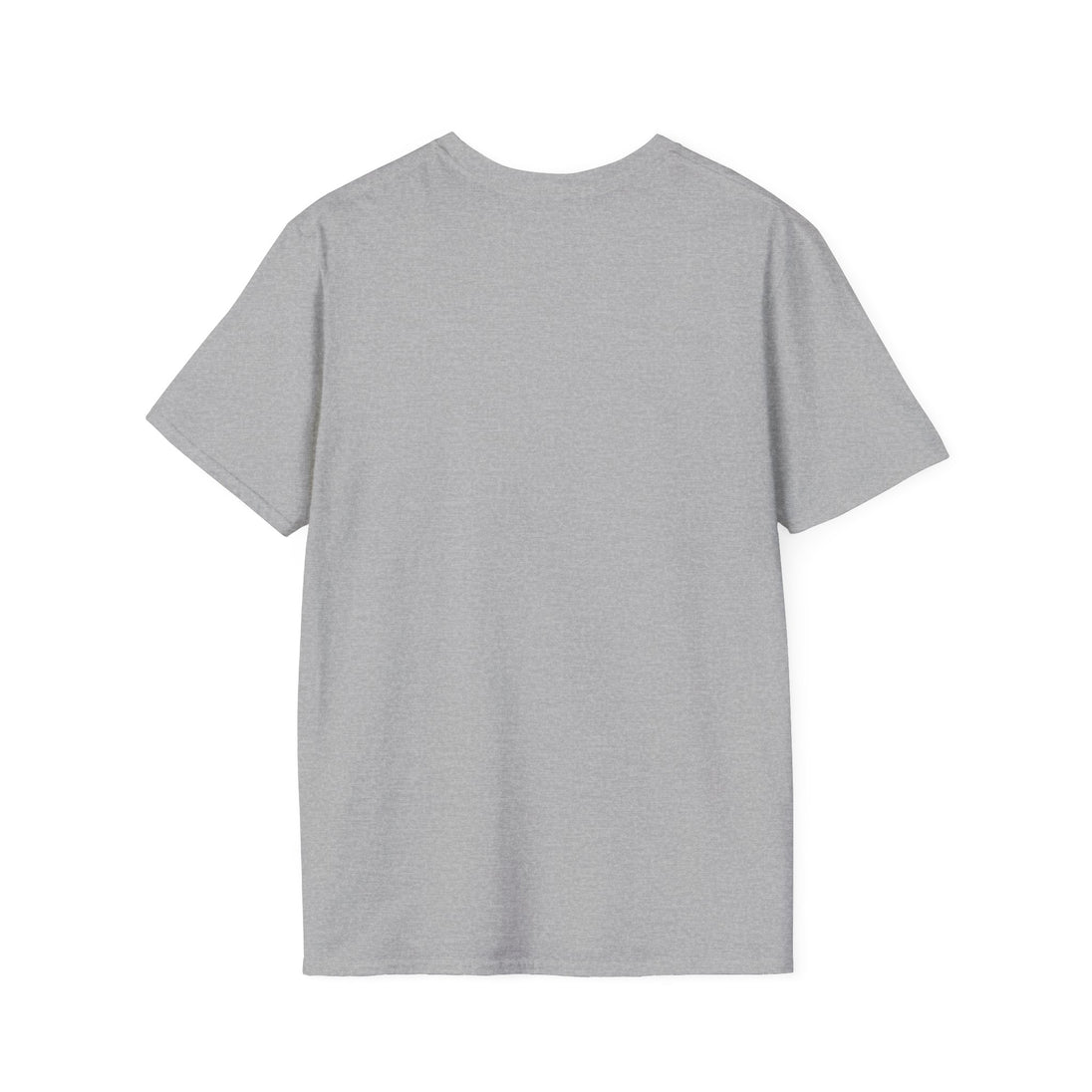 Vue arrière d'un t-shirt gris à manches courtes en coton uni.