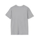 Vue arrière d'un t-shirt gris à manches courtes en coton uni.