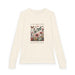 T-shirt à manches longues beige pour enfant avec une illustration florale et des papillons.
