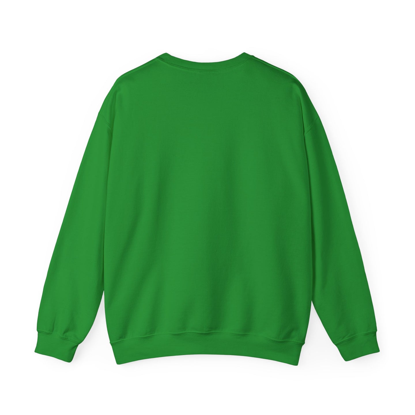 Sweat-shirt à col rond pour homme de couleur vert vif, présenté de dos.
