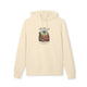 Sweat à capuche beige en coton biologique avec une illustration de désert et un verset biblique.