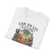 T-shirt blanc pour femme avec une illustration de désert et le texte Car en lui ont été créées.