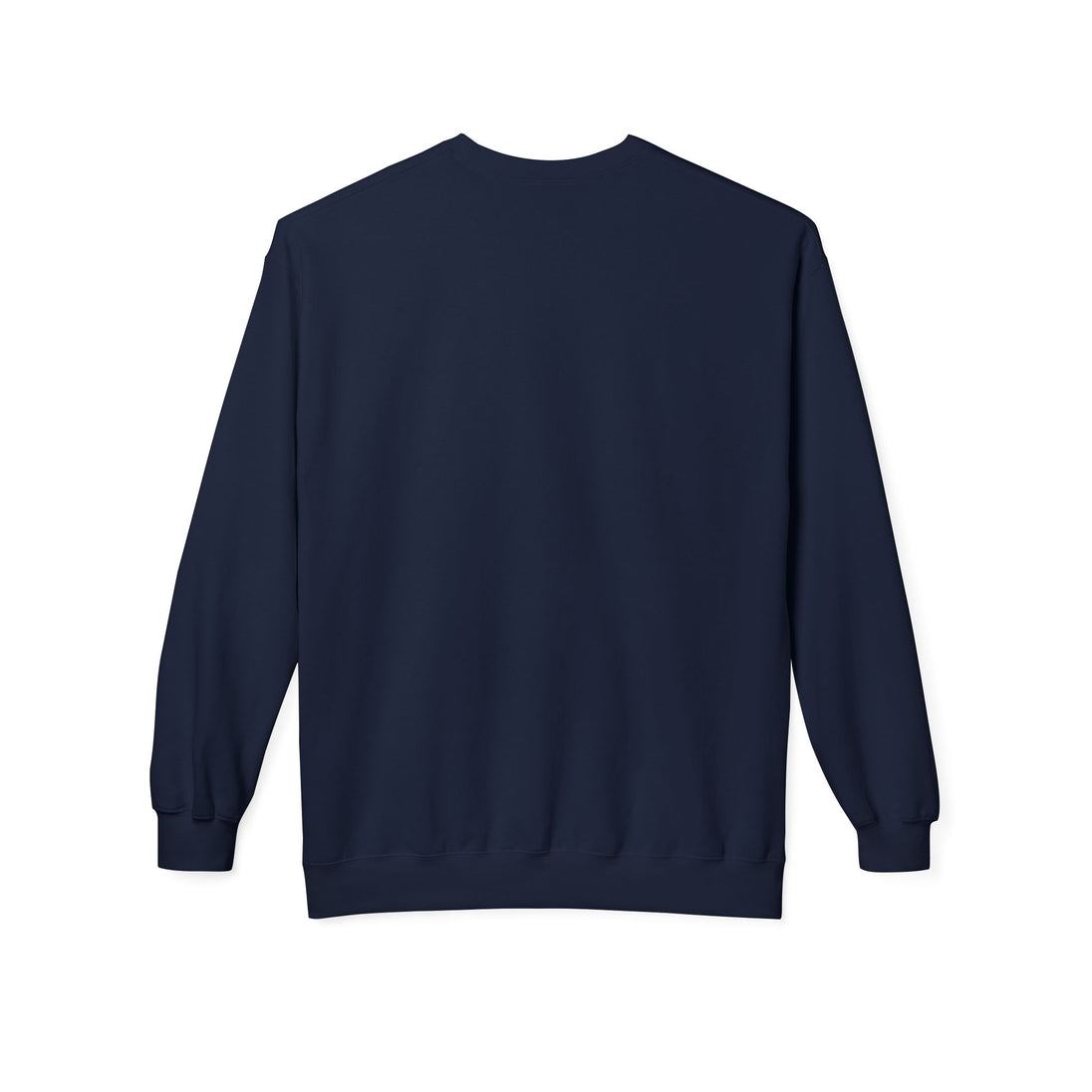 Sweat-shirt bleu marine à manches longues pour femme avec une coupe décontractée.
