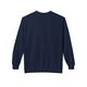 Sweat-shirt bleu marine à manches longues pour femme avec une coupe décontractée.