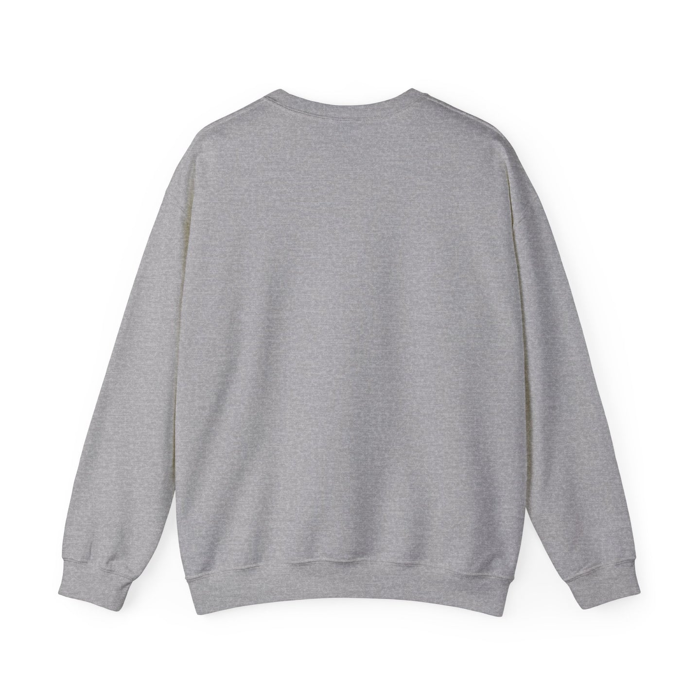 Vue arrière d'un sweatshirt gris à col rond en tissu mélangé.