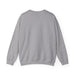 Vue arrière d'un sweatshirt gris à col rond en tissu mélangé.