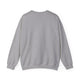 Vue arrière d'un sweatshirt gris à col rond en tissu mélangé.