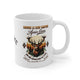 Un mug blanc en céramique illustré d'un cerf et du verset biblique Psaume 42:2.