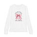 T-shirt blanc manches longues enfant avec nœud rose et texte biblique Mais Dieu prouve son amour.