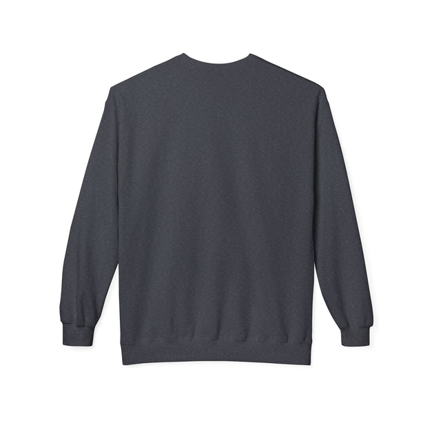 Sweat-shirt pour femme gris anthracite à manches longues et col rond, vu de dos.