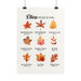 Affiche murale illustrée de feuilles d'automne avec des versets bibliques sur l'identité chrétienne.