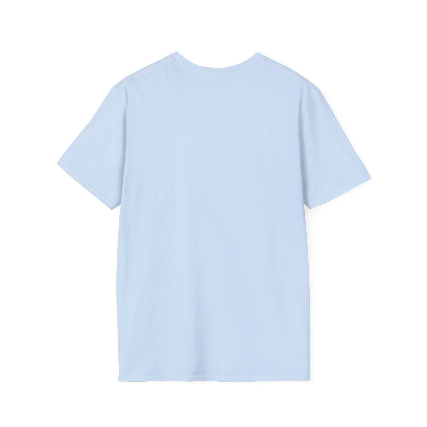 T-shirt pour homme bleu clair à manches courtes vu de dos.