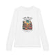 T-shirt blanc à manches longues pour enfant avec une illustration de cactus et un texte religieux.