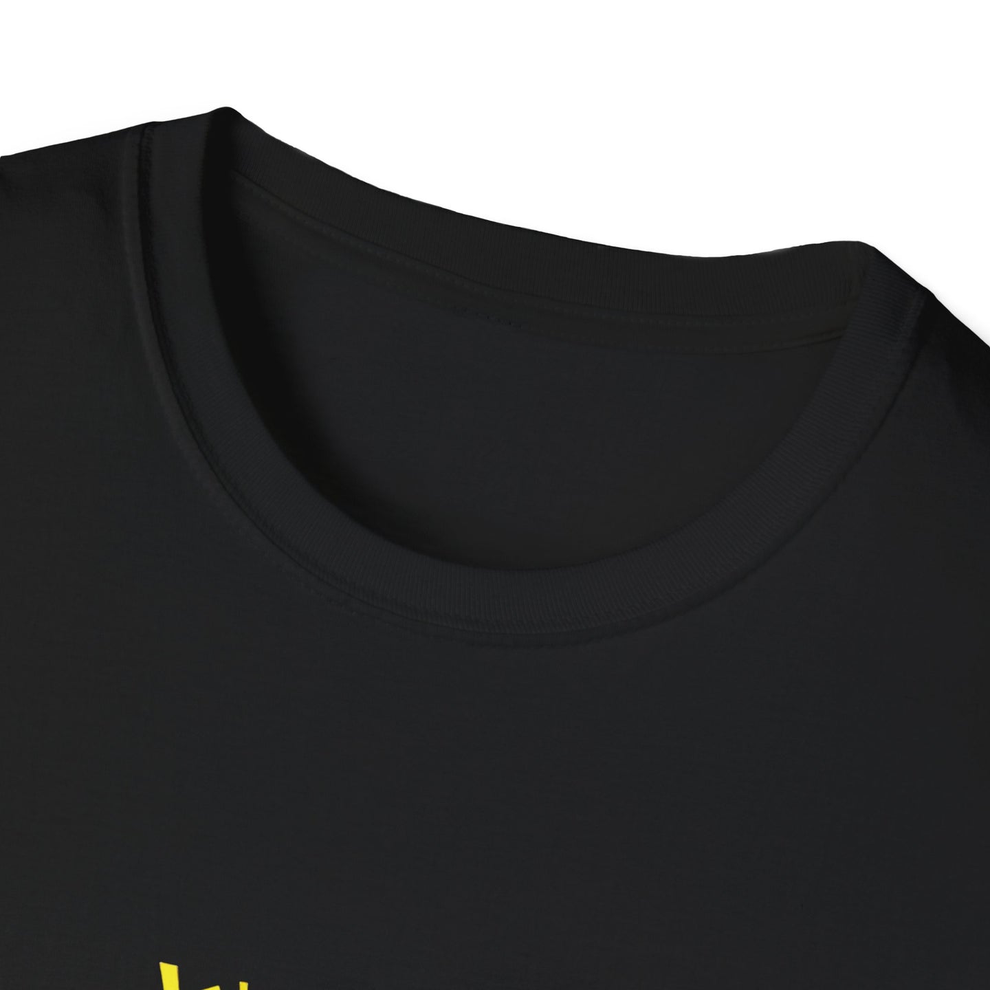 T-shirt noir à col rond avec l'inscription Jésus est mon superhéros en style bande dessinée.