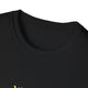 T-shirt noir à col rond avec l'inscription Jésus est mon superhéros en style bande dessinée.
