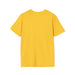 T-shirt jaune à manches courtes pour femme, présenté de dos sur un fond blanc.